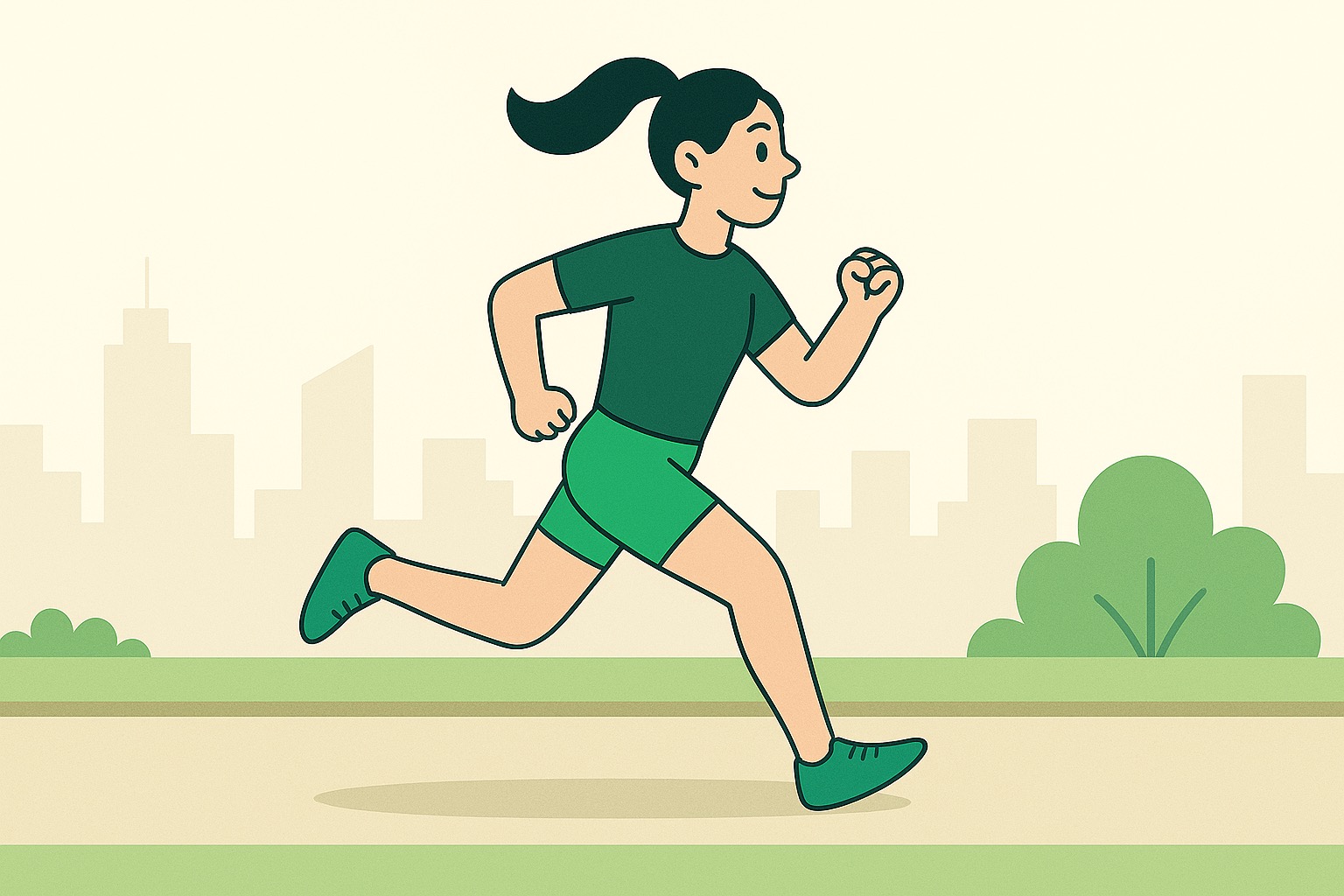 girl running in the park